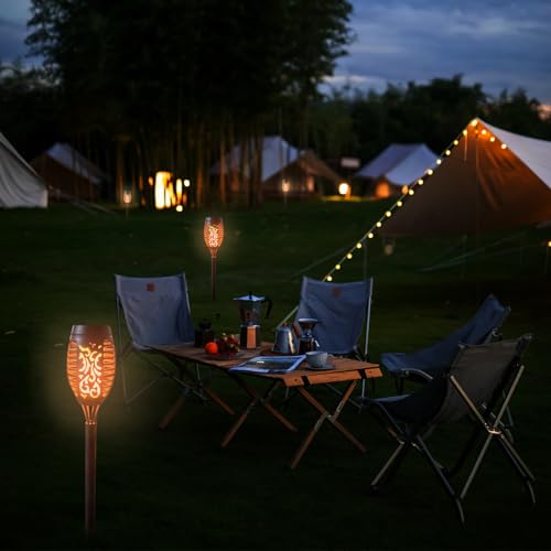 LQWELL® Solar Lights, Solar Garden Torches, 36-Pack, 12 LED Solar Lamps with Realistic Flame Effect, IP65 Waterproof, Garden Torches, Solar Path Lights, Backyard Lighting, Lawn Lighting (36-Pack)