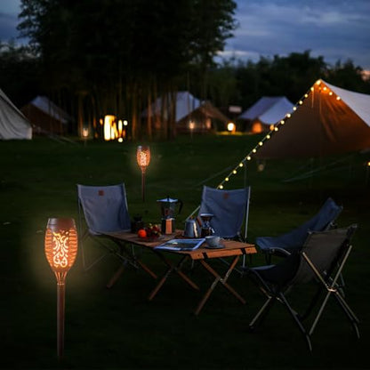 LQWELL® Solar Lights Solar Torch for Outdoor Garden 1 Piece 12 LED Solar Lamp with Realistic Flame Effect IP65 Waterproof Garden Torches Solar Path Lighting for Backyards and Lawns (1 Piece)
