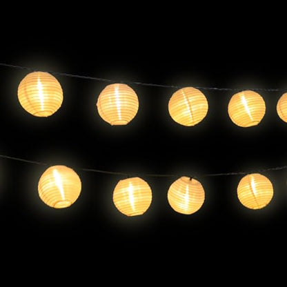 LQWELL® Solar-Lichterkette, 8 m lange Solarlaterne mit 30 LEDs und 2 Modi, wasserdichte Solar-Hängelampe, warmweißes Licht, für Balkon, Hochzeit, Garten, Party, Weihnachten (2 Stück)