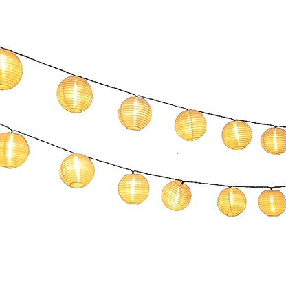 LQWELL® Solar-Lichterkette, 8 m lange Solarlaterne mit 30 LEDs und 2 Modi, wasserdichte Solar-Hängelampe, warmweißes Licht, für Balkon, Hochzeit, Garten, Party, Weihnachten (2 Stück)