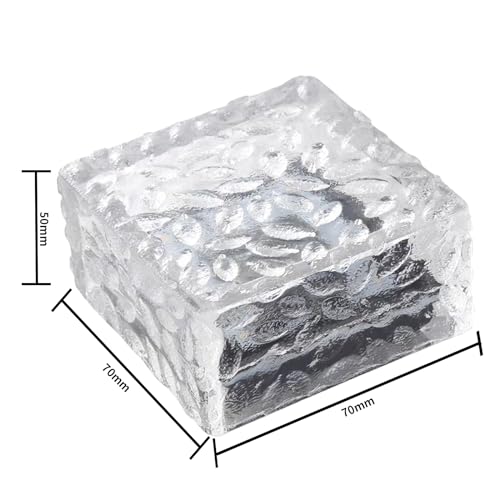 LQWELL® Solar Brick Light, Outdoor Solar Lights Decoration, Solar Glass Paver Lights, Solar Path Lights, Solar Cube Light, Ice Cube Light, Waterproof (Warm White + Blue)