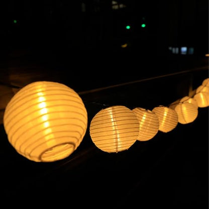 LQWELL® Solar-Lichterkette, 8 m lange Solarlaterne mit 30 LEDs und 2 Modi, wasserdichte Solar-Hängelampe, warmweißes Licht, für Balkon, Hochzeit, Garten, Party, Weihnachten (1 Stück)