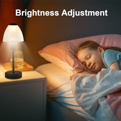 LQWELL® LED Tischlampe Touch Tischleuchte Kabellos Nachttischlampe Akku Typ C USB Wiederaufladbar Lichtintensität einstellbar für Drinnen Restaurant Wohnzimmer Schlafzimmer Abendessen Hotel Bar