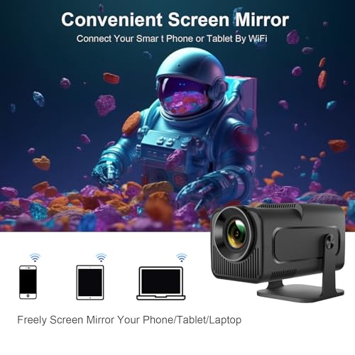 LQWELL Beamer, Mini Projektor, Native 1080P 4K Heimkino Beamer, Automatische Trapezkorrektur, 220-Grad-Winkel, 135-Zoll-Display für Phone/PC/Lap/PS5/Xbox/Stick (Kein Android OS)
