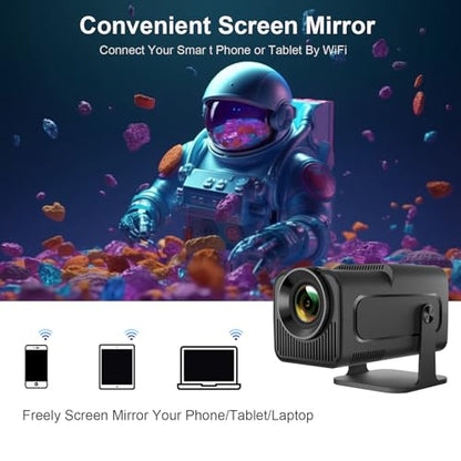 LQWELL® Projector, Mini Projector, Native 1080P 4K Home Cinema Projector, Automatic Keystone Correction, 220-Degree Angle, 135-Inch Display for Phone/PC/Lap/PS5/Xbox/Stick (No Android OS)