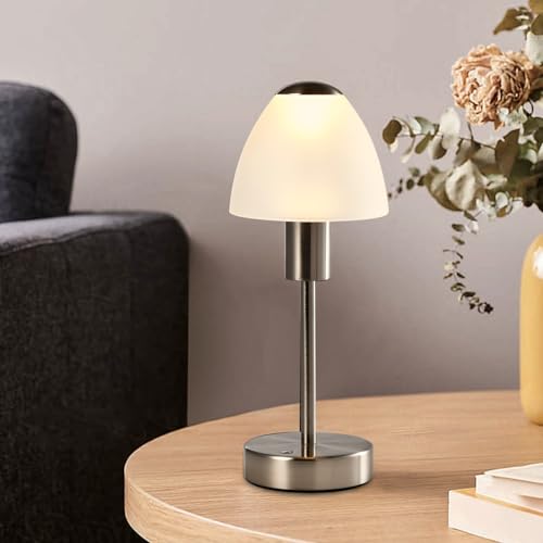 LQWELL® LED Table Lamp Touch Table Lamp Wireless Bedside Lamp Battery Type C USB Rechargeable Light Intensity Adjustable for Indoor Restaurant Living Room Bedroom Hotel Bar