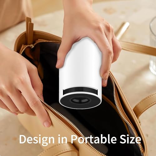 LQWELL® Beamer, Mini Projector, supports WiFi 5G, BT5.0 with 11.0 Android OS, Auto Keystone Correction, 220-Degree Angle, 130-inch Display for Phone/PC/Laptop/Xbox/Stick, 4K Home Theater, HDMI, Red