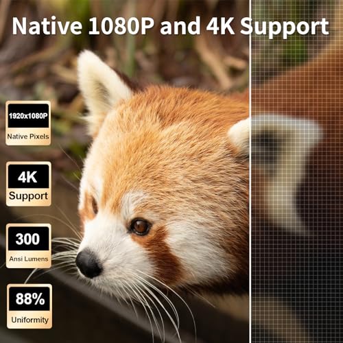 LQWELL® Mini Projector, Native 1080P 4K Home Theater Video Projector with 11.0 Android OS Supports WiFi 6, BT5.0, Auto Keystone Correction, Electronic Focus, 150-Inch for Phone/PC/Lap/PS5/Xbox/Stick