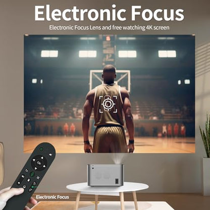 LQWELL® Beamer, Mini Projektor, Native 1080P 4K Heimkino Beamer unterstützt WiFi 6, BT5.0 mit Android 11 OS, Auto-Trapezkorrektur, Elektronischer Fokus, 150-Zoll-Display für Phone/PC/Lap/PS5/Xbox/Stick